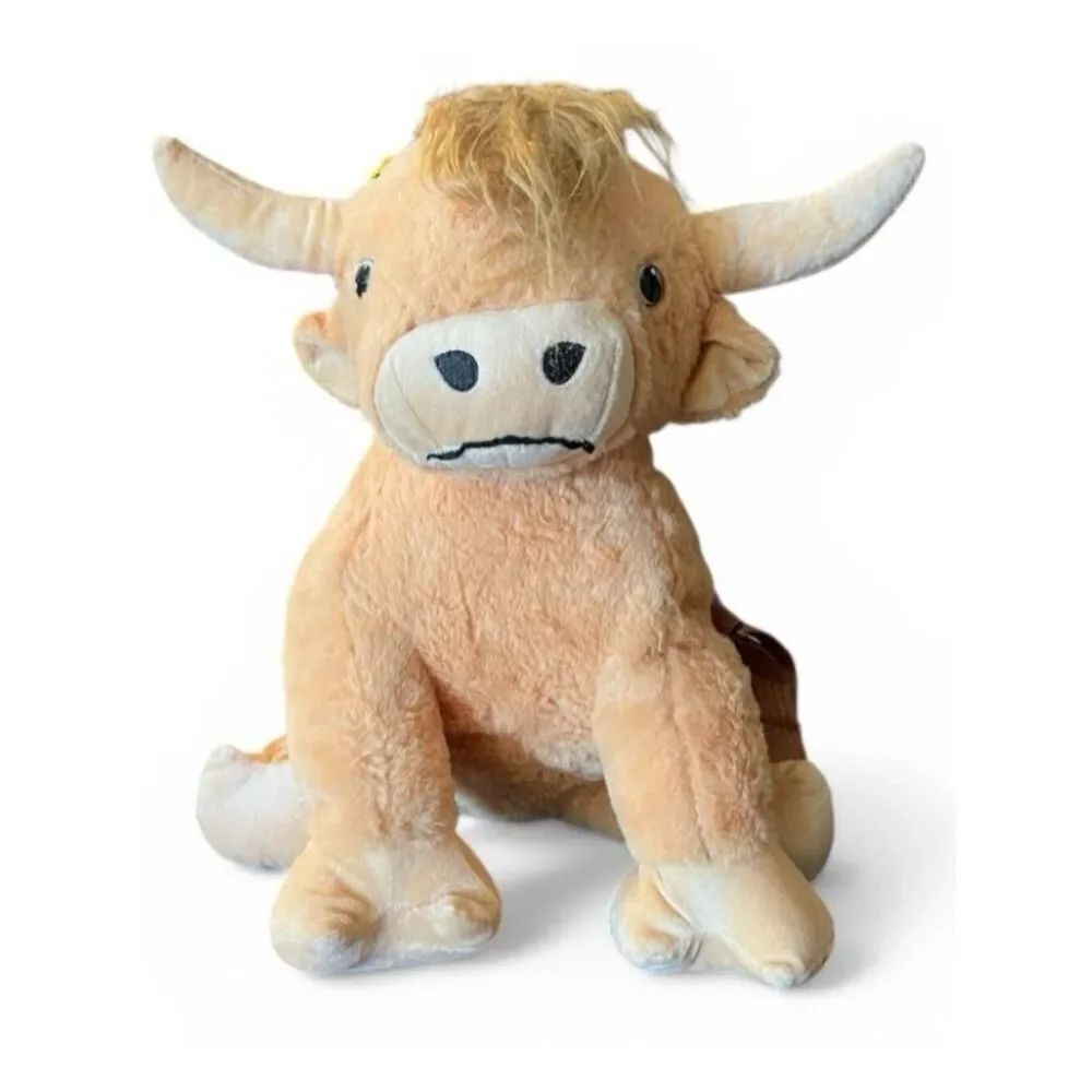 Kids Highland Cow Plush Backpack Travel Soft Plush Tote New